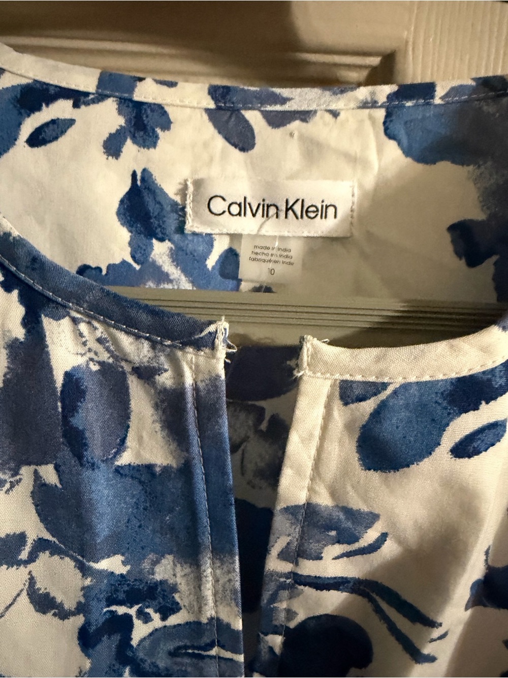 Calvin Klein Blue & White Floral midi Dress